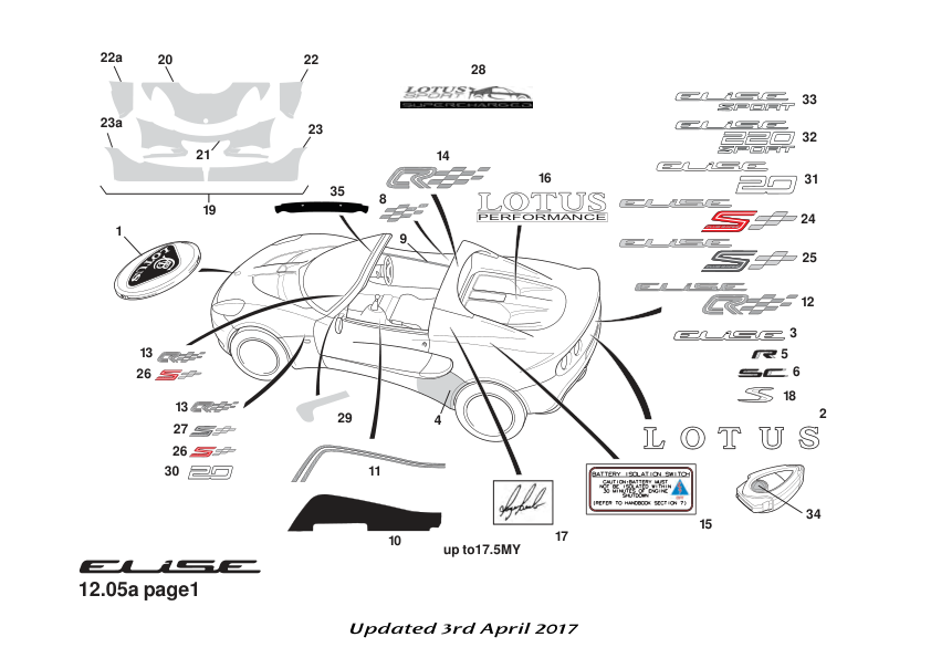 A120B0394F - ELISE 2011MY STONE CHIP KIT