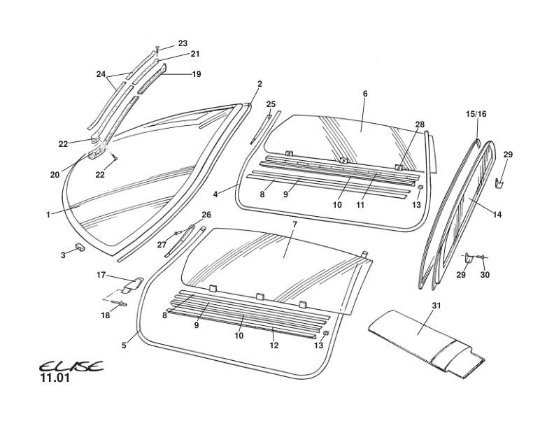 B111B0037F - WINDSCREEN-ELISE/EXIGE S1