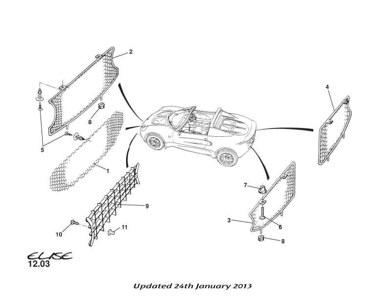 B111B0059F - Front Mesh Grille (Driving Lamp)
