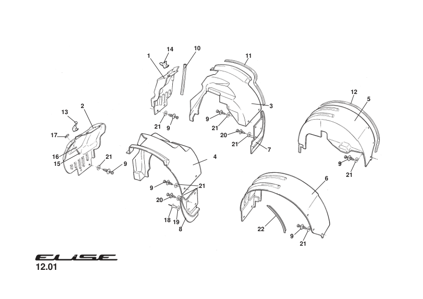 B120B0031F - WHEELARCH LINER-L/H REAR