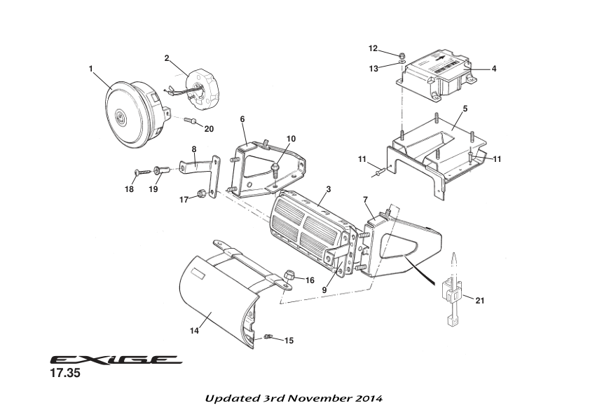 B121U0117F - CLIP-PASS AIR BAG COVER