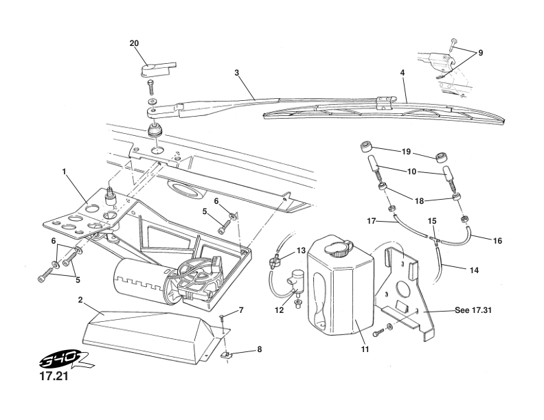 B117M0103S - WIPER MOTOR KIT LHD