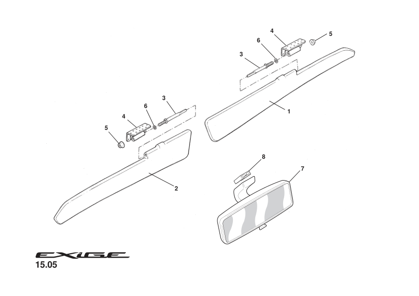 B120U6010L - MTG-INT RR VIEW MIRROR