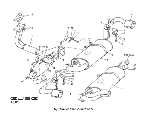 A117S0037F - Exhaust Down pipe Gasket (6 bolts)