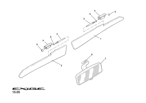 B120U6010L - MTG-INT RR VIEW MIRROR