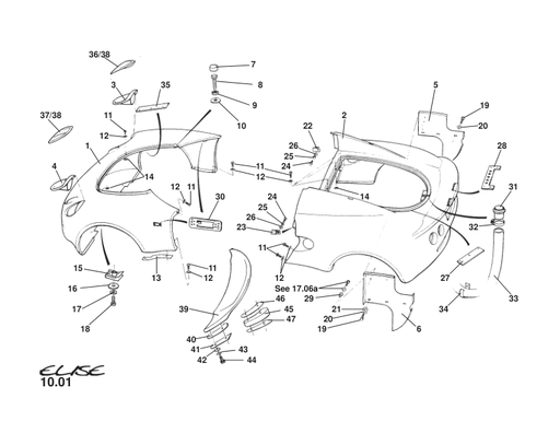 B111B0170J - FRONT CLAMSHELL (SURROUNDS)