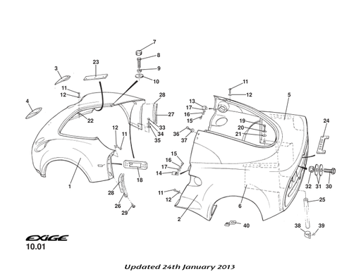 A111B0848K - FRONT CLAMSHELL - EXIGE