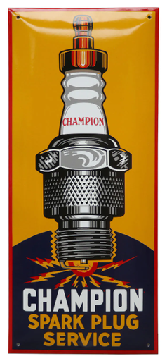 CHAMP02 - Plaque émaillée Champion Spark Plug Service